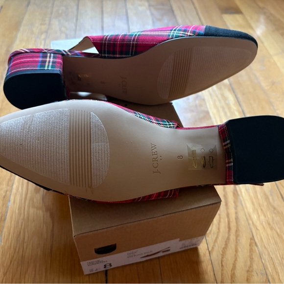 J. Crew Red and Black Tartan Plaid Slingback, NWT - Picture 8 of 9